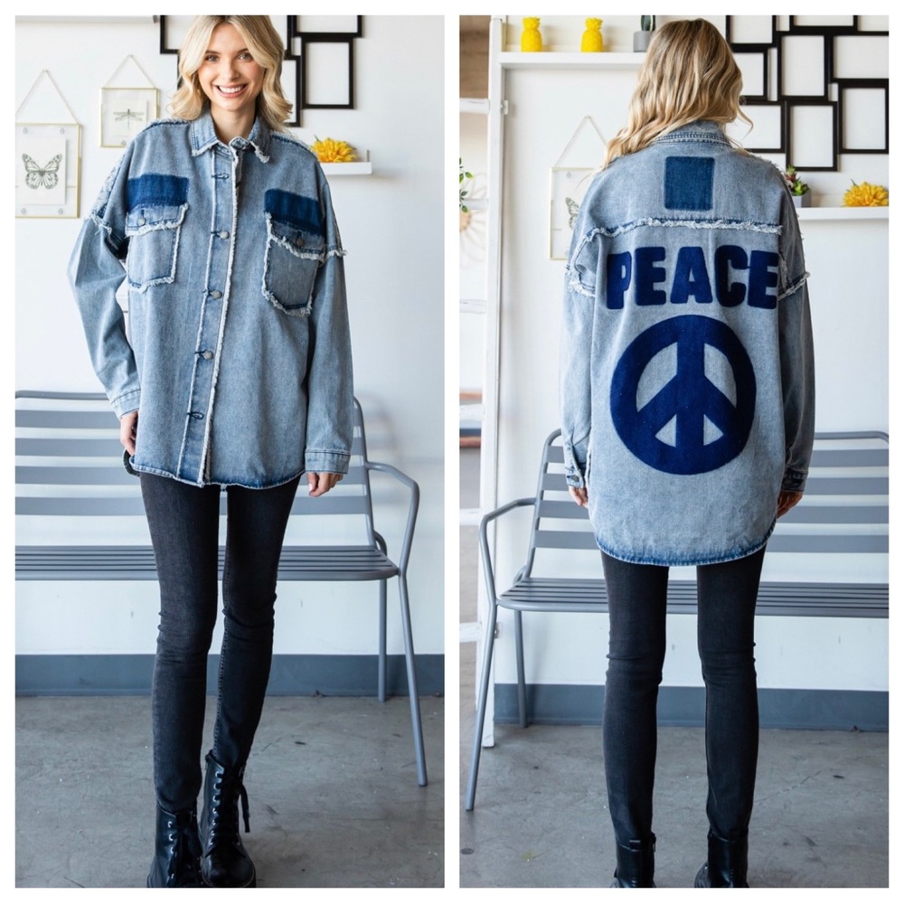 36 Fabulous Color block denim wash Jean Jacket - Picture 6 of 8